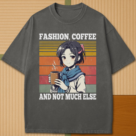 Japanese-inspired cotton Not Much Else T-Shirt in Pepper on Comfort Colors 1717, styled in a modern flatlay scene.