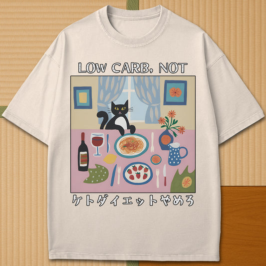 Japanese-inspired cotton Quitting Keto T-Shirt in Ivory on Comfort Colors 1717, styled in a modern flatlay scene.